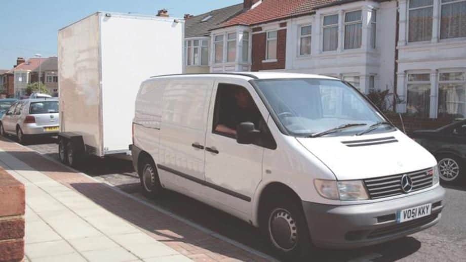 mobile storage van outside house in liverpool ready for removal
