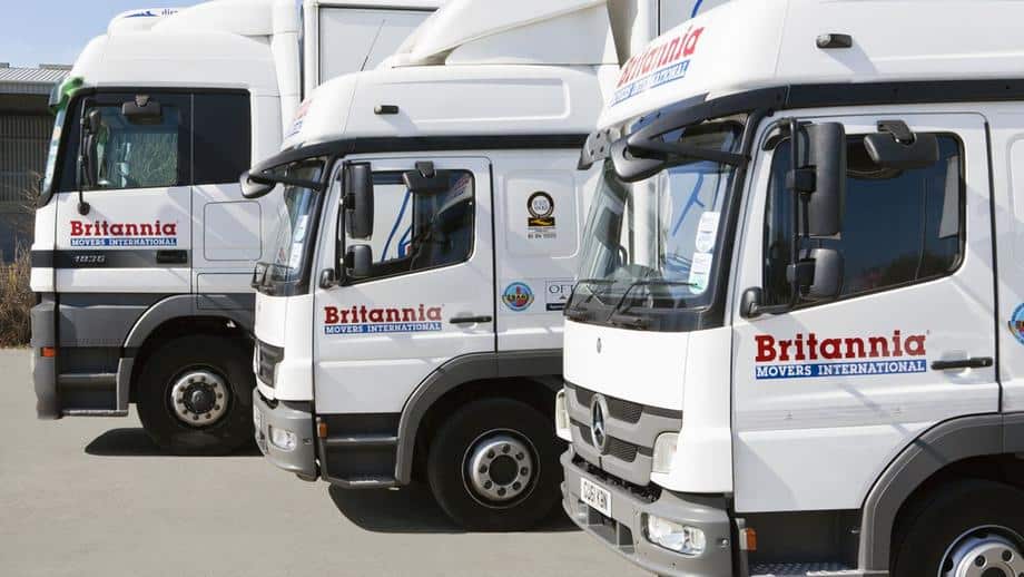 image of Britannia Movers fleet of vans