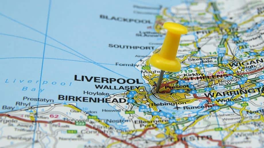 image of merseyside on the map